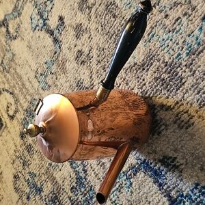 Copper and Black Coffee Pot